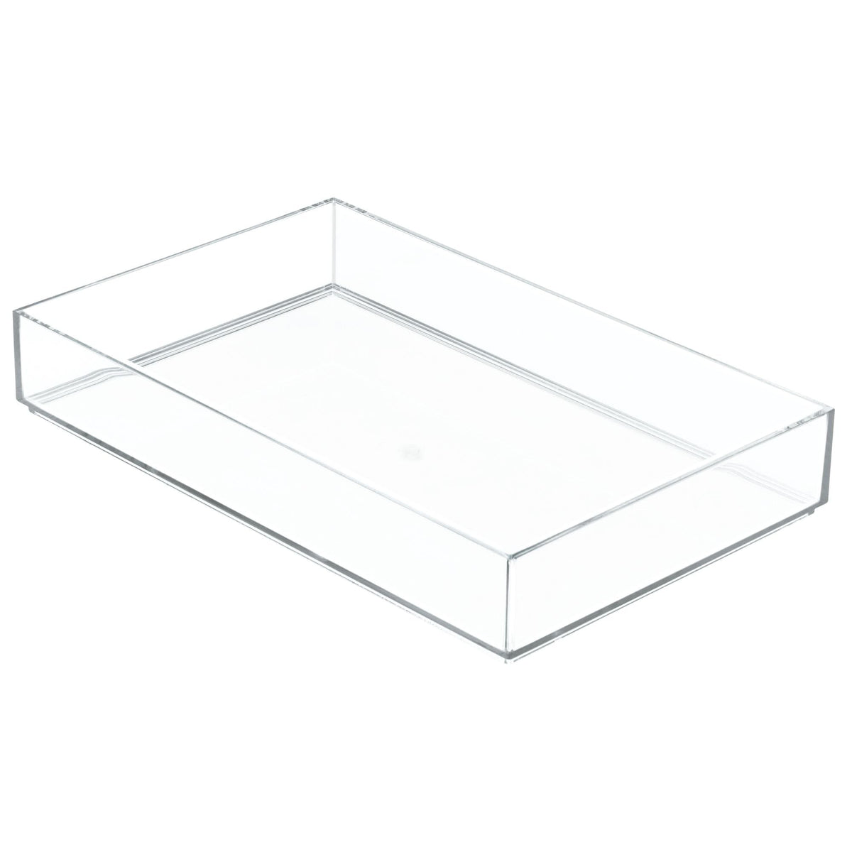 iDesign Clarity Plastic Drawer Organizer, Storage Container for Vanity, Bathroom, Kitchen Drawers, 8 x 12 x 2, Clear