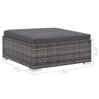 vidaXL 12 Piece Garden Lounge Set with Cushions Poly Rattan Gray