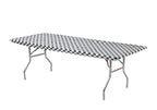 Kwik-Covers 6' Rectangle Plastic Table Covers 30' X 72', Bundle Of 5 (Black & White Check)