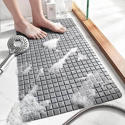 CYROX Extra Large Bath Tub Rug, Drain Holes and Suction Cups to Keep Floor Clean, Soft on Feet, Bathroom Accessories, Machine Wa