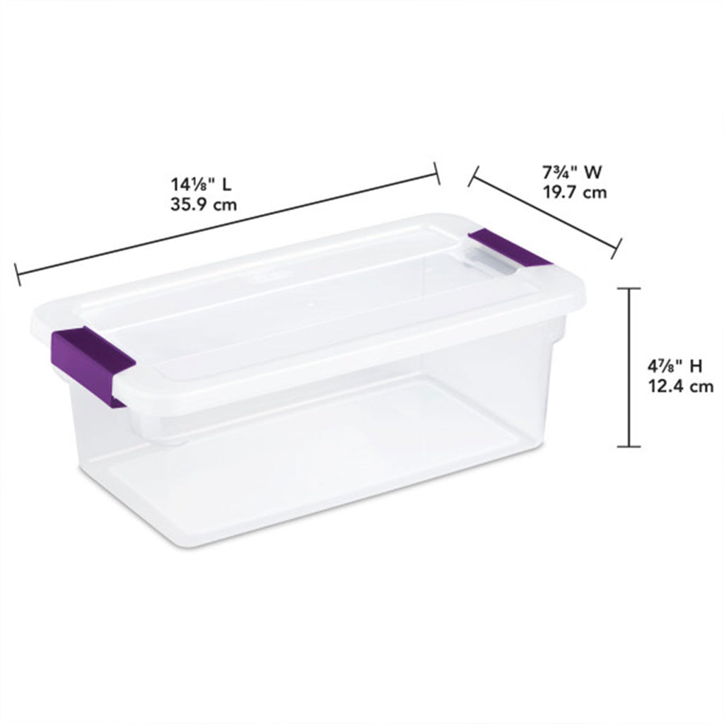Sterilite 24-Pack Clearview Latch Box, Stackable Storage Organizer Bins For Home, 6 Quart