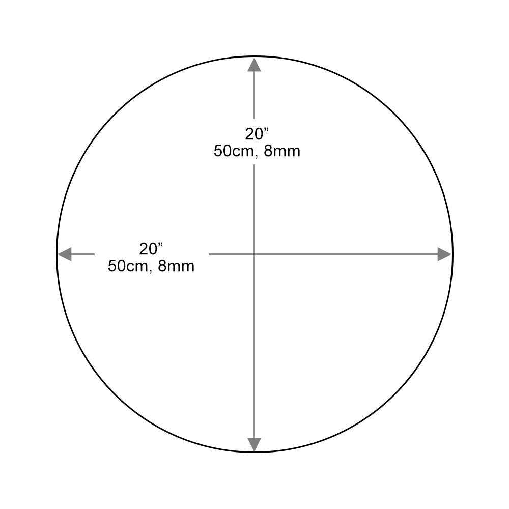 Dulles Glass 20' Round Glass Table Top - Tempered - 1/4' Thick - Flat Polished