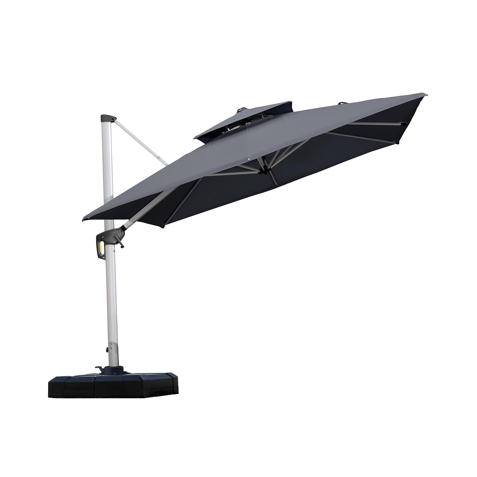Purple Leaf 9Ft Patio Umbrella Outdoor Square Umbrella Large Cantilever Umbrella Windproof Offset Heavy Duty Sun For Garden Deck