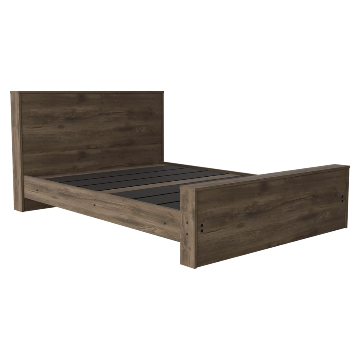 Barrie Full Size Bed Base With Headboard, Dark Brown