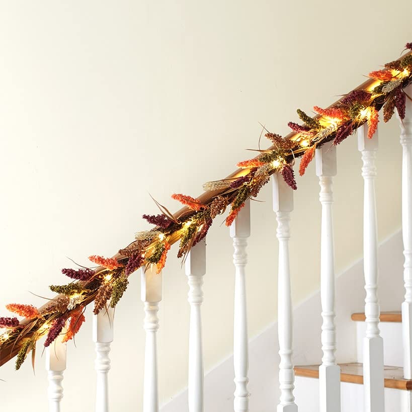 Prelit Faux Fall Botanicals  Garland