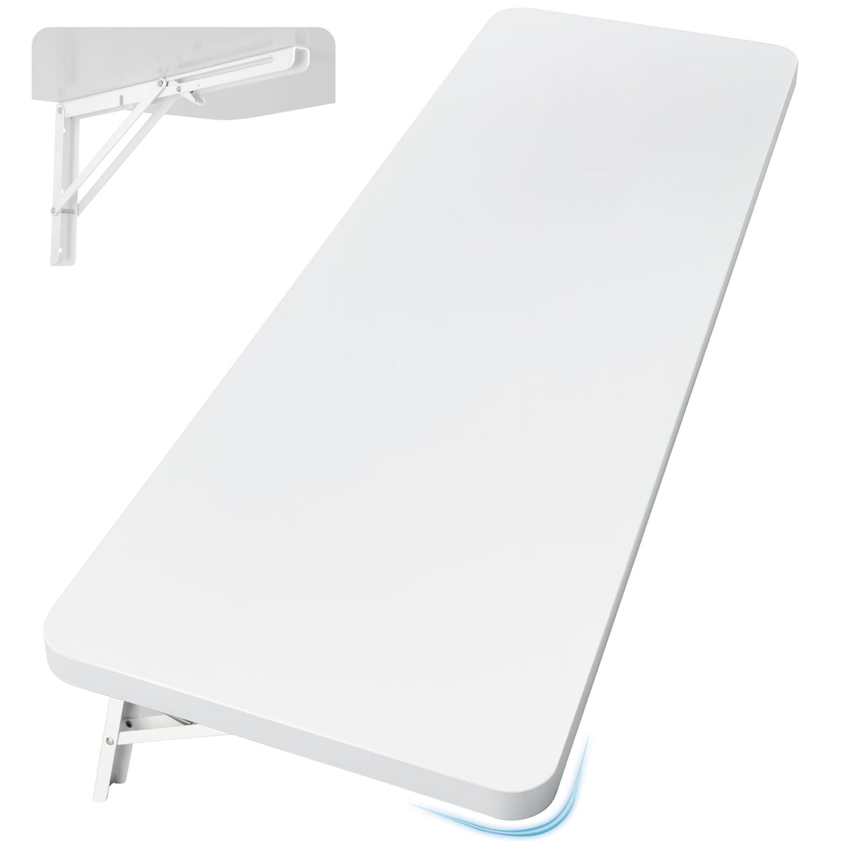 Neoaider Wall Mounted Folding Table 47.2   L X 19.7   W, Laundry Folding Table With Heavy Duty Metal Collapsible Shelf Brackets,