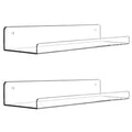 Cerpourt Acrylic Floating Wall Ledge Shelf, Clear Bathroom Storage Shelves Display,Acrylic 15 Invisible Bookshelf (2pack)
