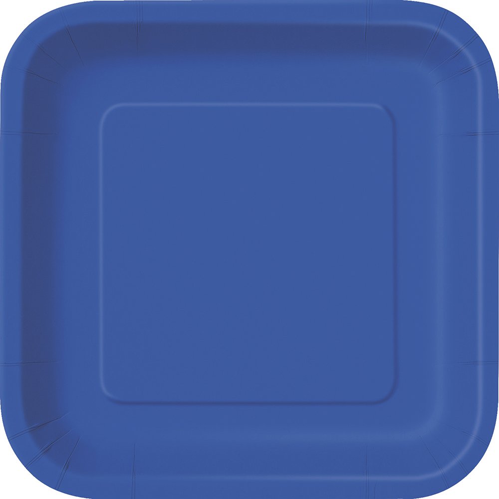 Royal Blue Round Dessert Paper Plates - 6 7/8 in (Pack of 16) - Eco-Friendly & Disposable Tableware - Perfect for Celebrations, 