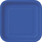 Royal Blue Round Dessert Paper Plates - 6 7/8 in (Pack of 16) - Eco-Friendly & Disposable Tableware - Perfect for Celebrations, 