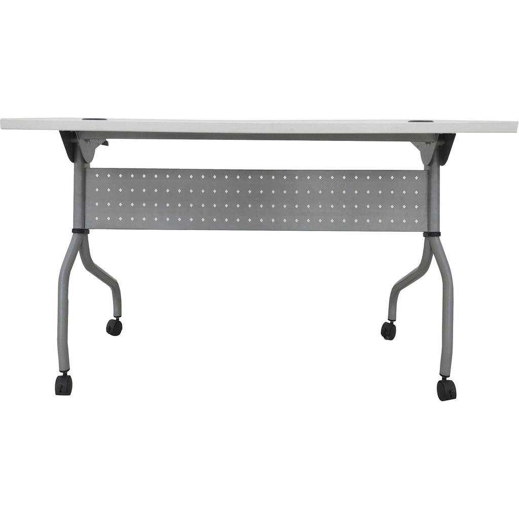 Lorell LLR60745 48 in. Laminate Flip Top Training Table44; Silver & White
