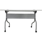 Lorell LLR60745 48 in. Laminate Flip Top Training Table44; Silver & White