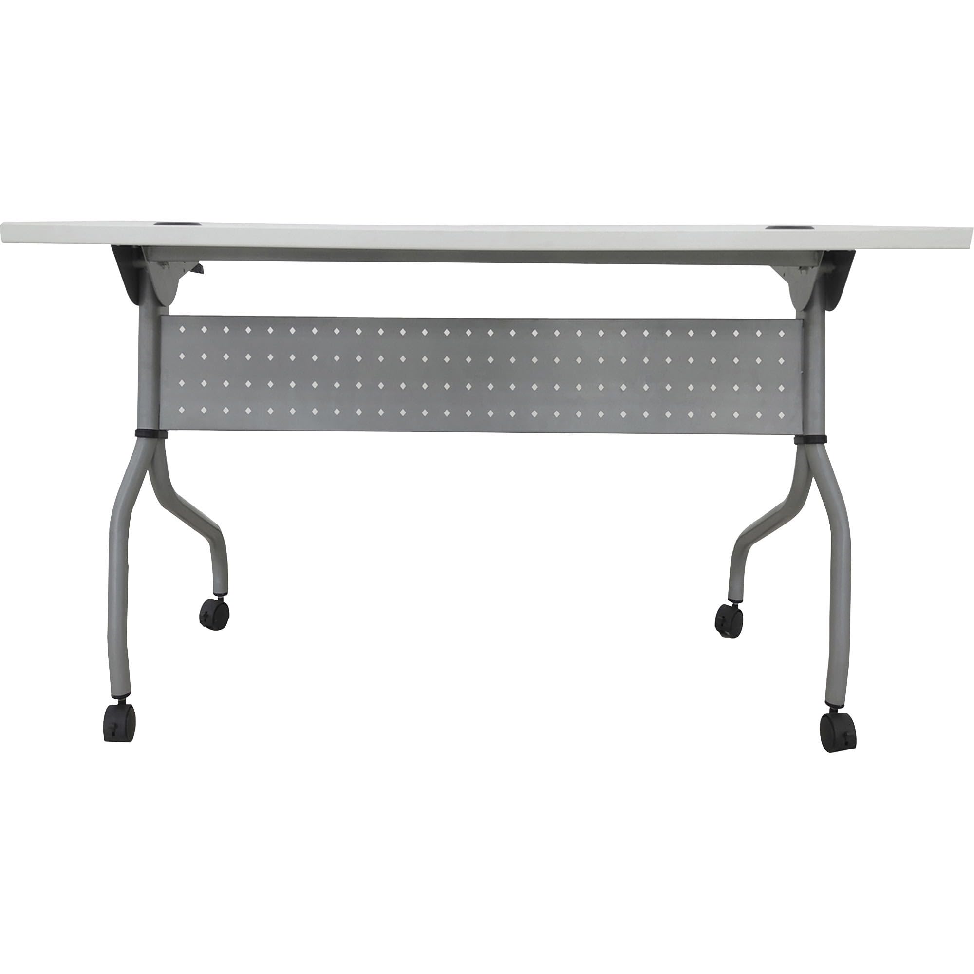 Lorell LLR60745 48 in. Laminate Flip Top Training Table44; Silver & White