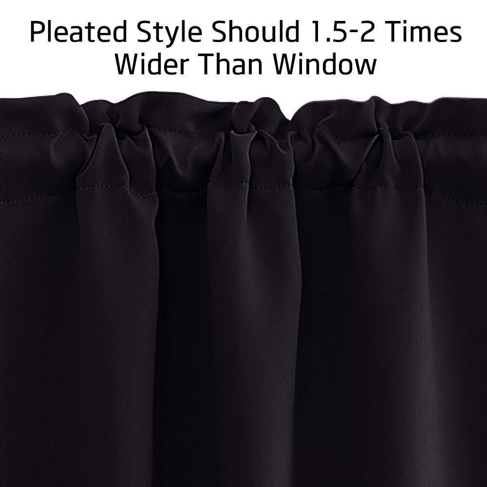 Nicetown Kitchen Blackout Curtains For Small Window - Thermal Insulated Rod Pocket Privacy Window Tiers For Cafe Office Hallowee