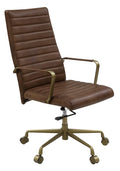 Acme Duralo Adjustable Height Swivel Office Chair in Vintage White Leather