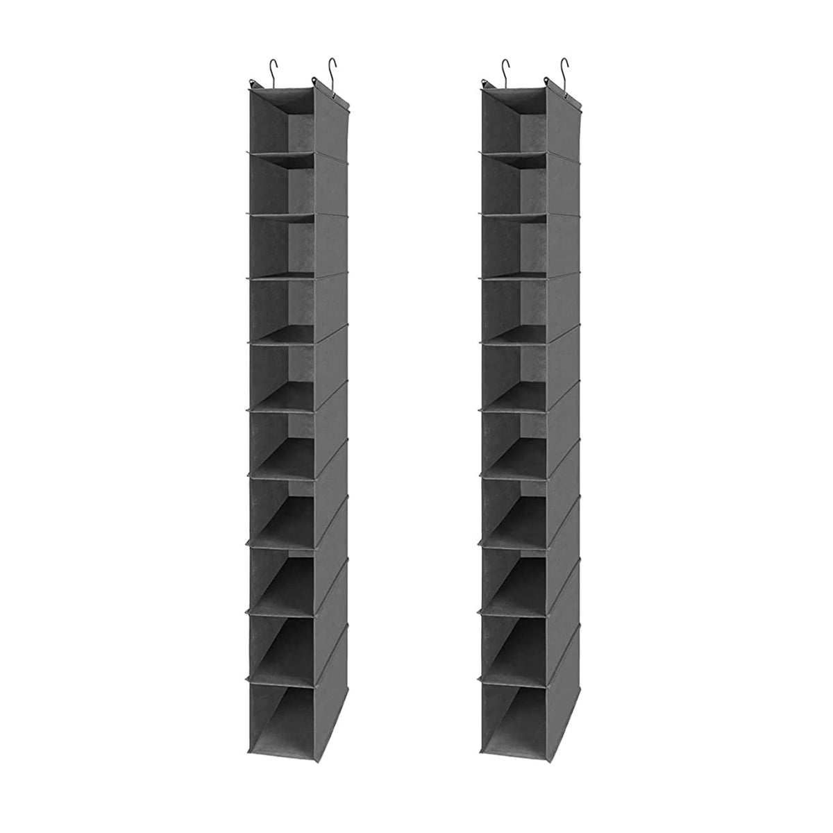 MAX Houser 10-Shelf Hanging Shoe Shelf Organizer, Hanging Shoe Storage for Closet,Pack of 2(Grey)