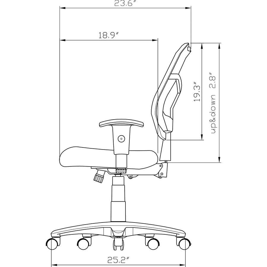 Lorell, Llr86201, Ergomesh Series Managerial Mid-Back Chair