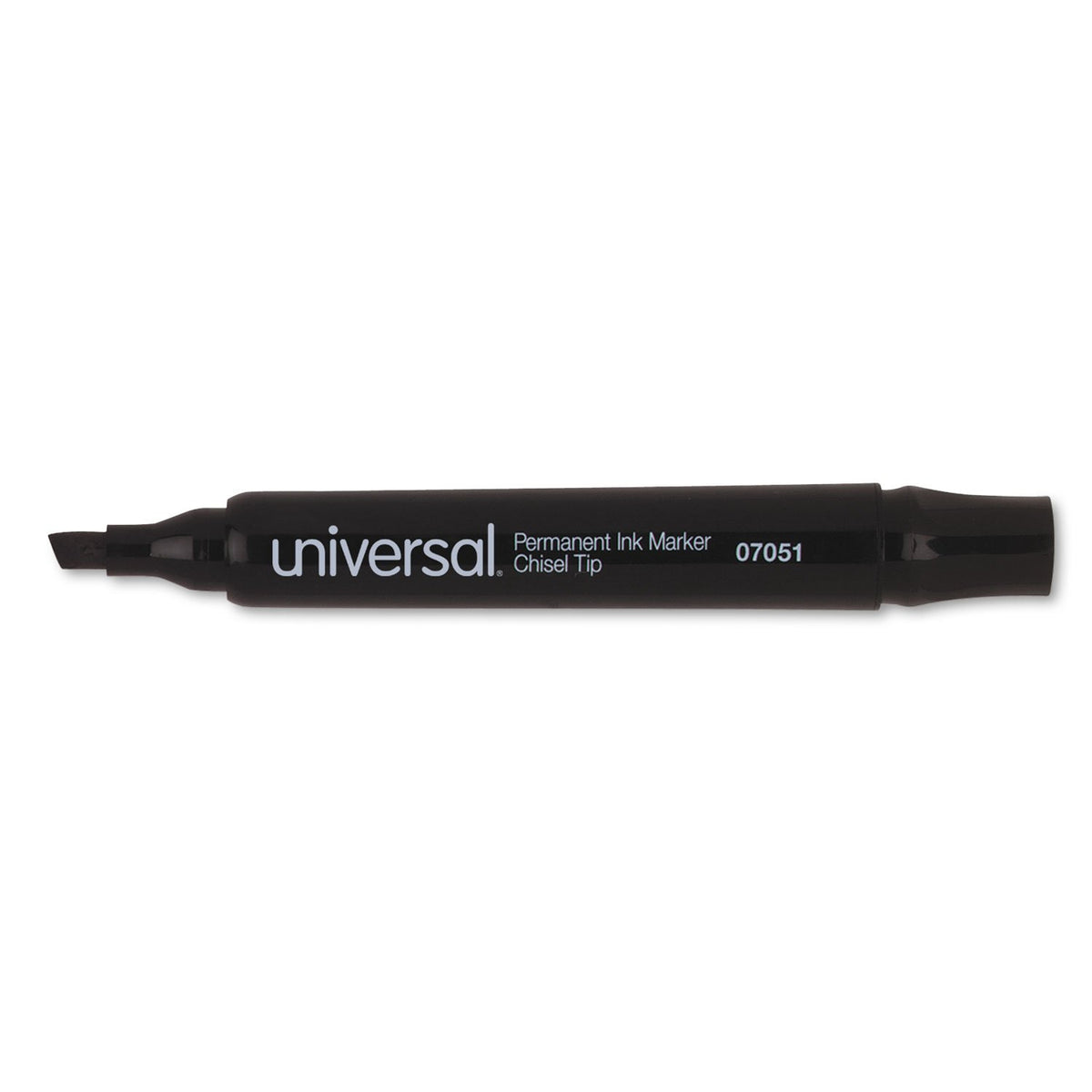 Universal Permanent Markers, Chisel Tip, Black, Dozen (Unv07051)