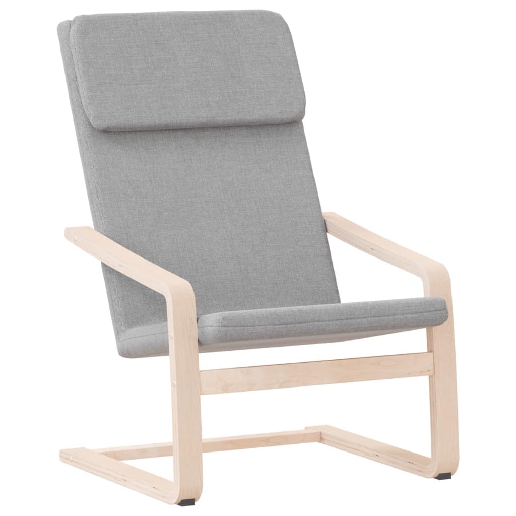 vidaXL Light Gray Relaxing Chair - Fabric Armchair with Solid Birch Wood Frame for Durability and Maximum Load Capacity - Ideal for Living Room, Dining Room & Recreation Area.