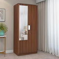 Nilkamal Joyce 2 Door Wooden Wardrobe With Mirror For Bedroom | Almirah With 3 Shelves & 1 Hanging Rod | Clothes Cupboard | Engi