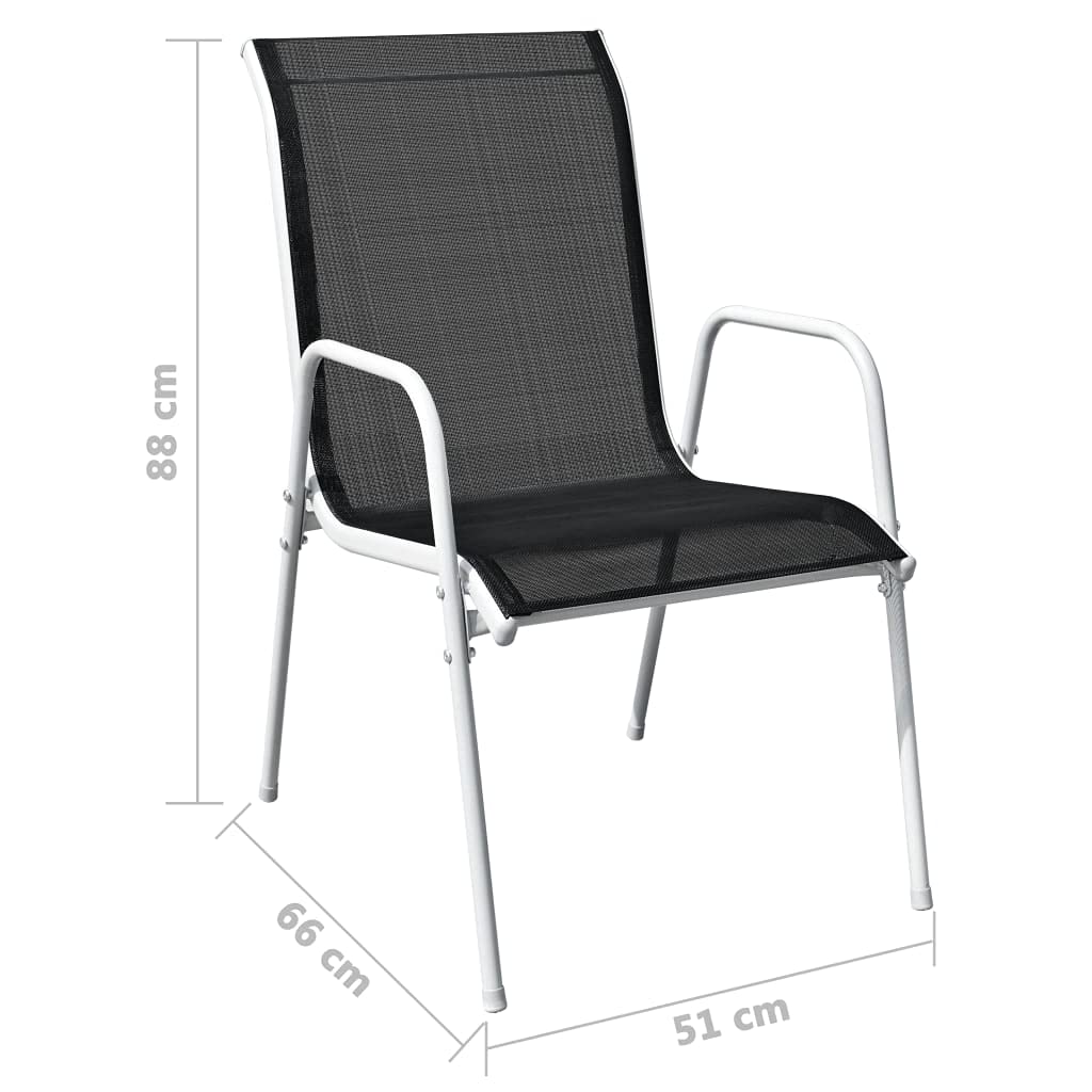 vidaXL Patio Dining Set 5 Piece Outdoor Garden Terrace Yard Patio Table and Chair Seating Seat Sitting Chair Dining Set Furniture Steel Black