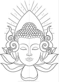 Badorn BdLord Budha Art| Pre Printed Canvas| White Canvas Board 8 * 10 |