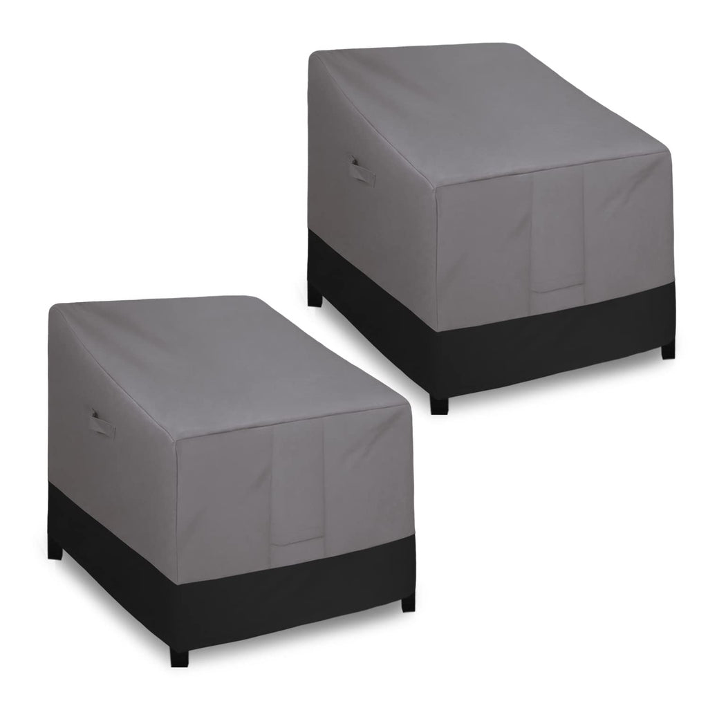 Easy-Going Outdoor Chair Cover Waterproof, Heavy Duty Patio Chair Cover, Windproof Outdoor Furniture Cover With Air Vent (2 Pack-33.5Wx31.5Dx36H Inch, Gray/Black)
