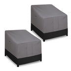 Easy-Going Outdoor Chair Cover Waterproof, Heavy Duty Patio Chair Cover, Windproof Outdoor Furniture Cover With Air Vent (2 Pack-33.5Wx31.5Dx36H Inch, Gray/Black)