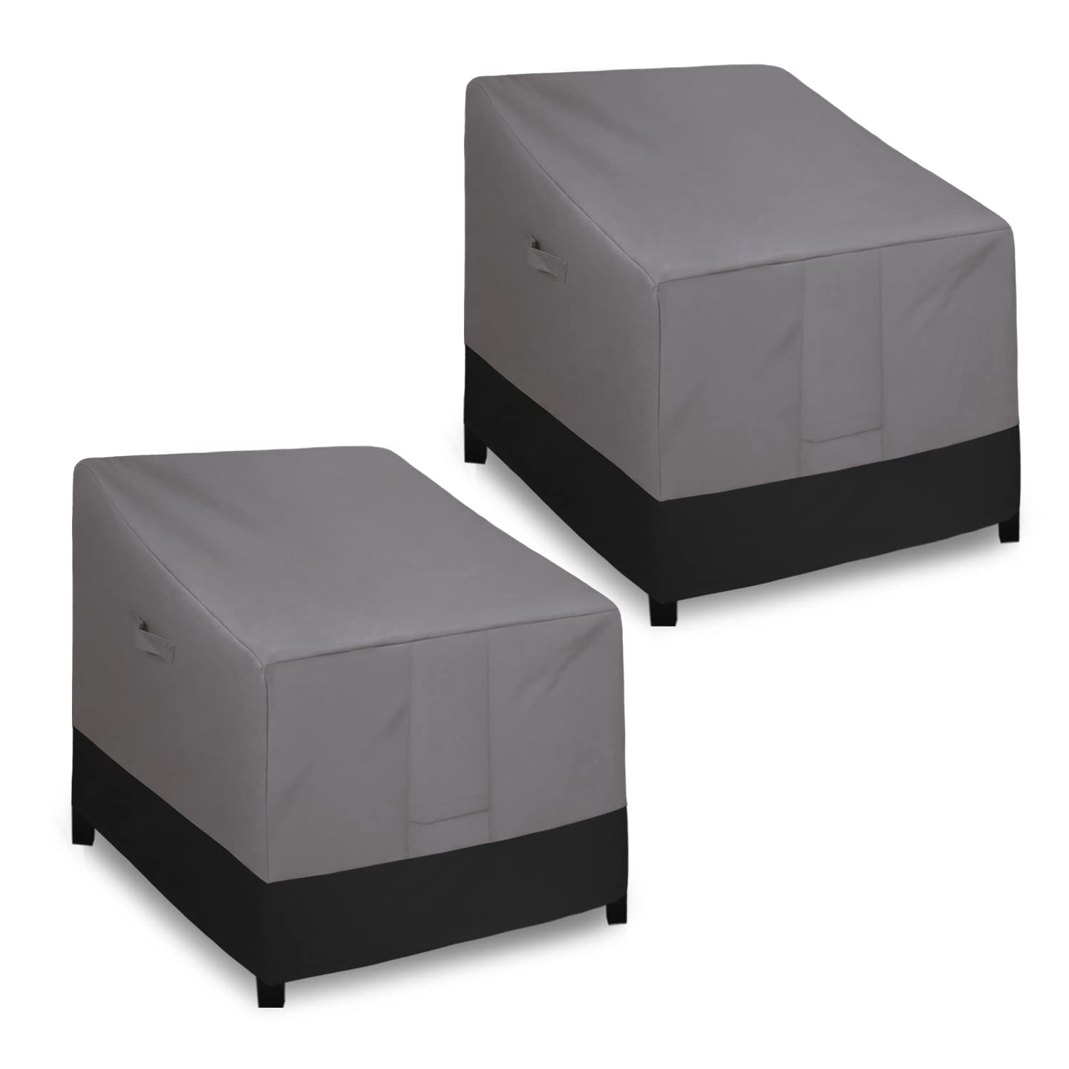 Easy-Going Outdoor Chair Cover Waterproof, Heavy Duty Patio Chair Cover, Windproof Outdoor Furniture Cover With Air Vent (2 Pack-33.5Wx31.5Dx36H Inch, Gray/Black)