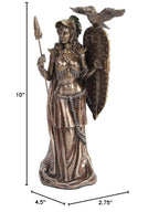 Ptc 10 Inch Bronze Colored Athena Figurine Holding Shield With Owl