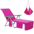 Vocool Sun Beach Chair Cover Towel Pool Chair Cover With Side Pockets Chaise Lounge Cover Lounger Mate For Sunbathing Lounger Hotel Garden Holiday Garden Pool, Pink