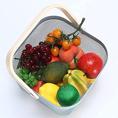 Ritmo Metal Mesh With Handle (26 * 25 * 18 Cm, Black) | Multi Use As Fruit Basket, Picnic, Pooja Basket, Temple, Kitchen Organiz