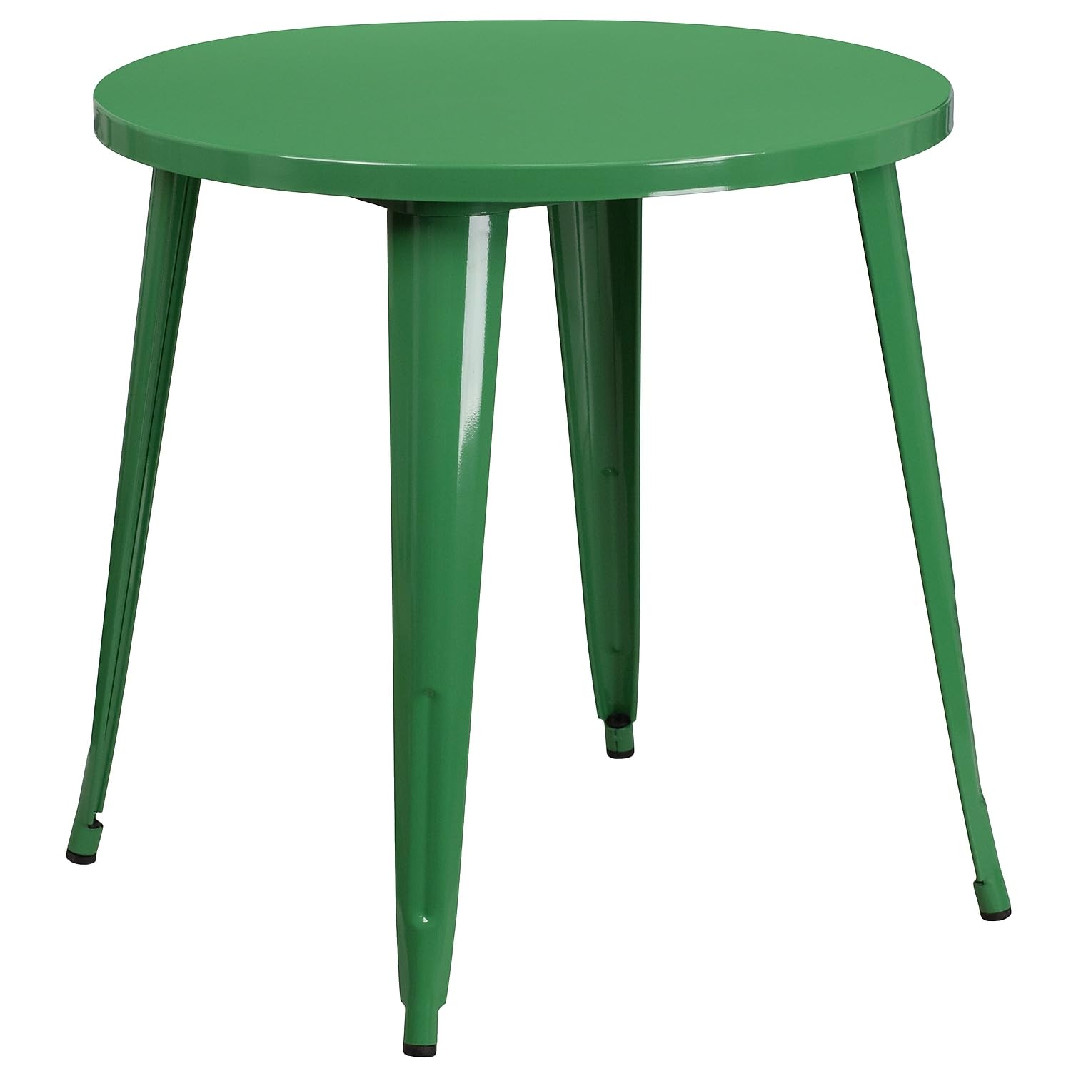Flash Furniture Commercial Grade 30" Round Green Metal Indoor-Outdoor Table Set with 2 Cafe Chairs