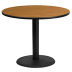 Flash Furniture Graniss 36'' Round Natural Laminate Table Top with 24'' Round Table Height Base