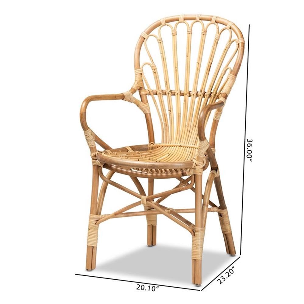 Baxton Studio Sheraton Modern and Contemporary Natural Finished Rattan Dining Chair