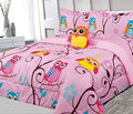 Sapphire Home 4 Piece Owl Full Kids Comforter Set - Kids Bedding - Pillow Sham, Decorative Toy Pillow - Toddler Bed Kit, Owl Pin