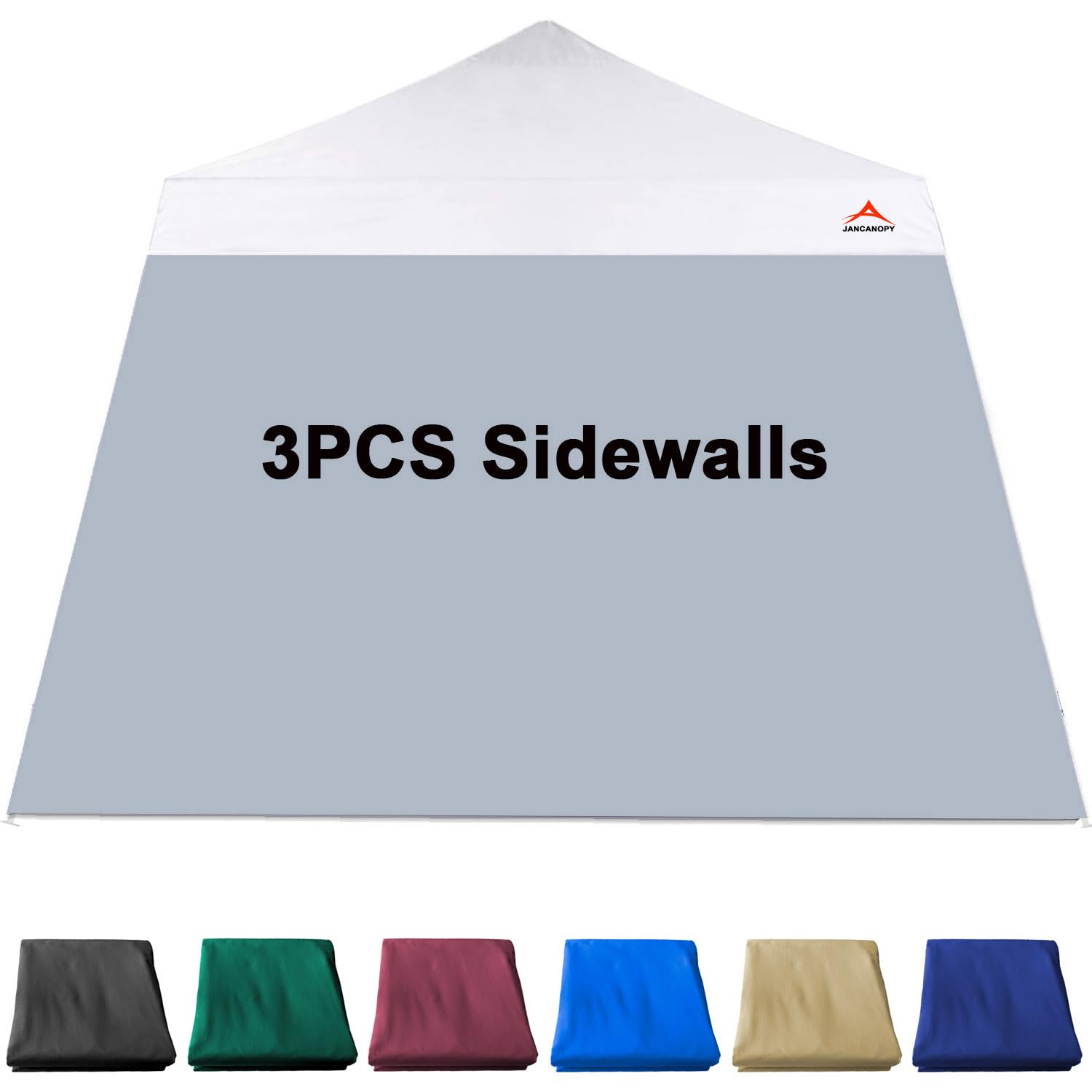 Jancanopy Grey Sunwall For 10X10 Slant Leg Pop Up Canopy,3 Pack Sidewalls Only, Gray
