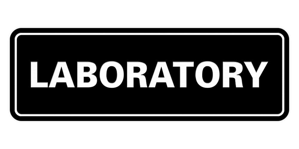 Signs Bylita Standard Laboratory Sign (Black) - Large 1 Pack