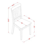 East West Furniture ANC-WHI-W Antique Dining Room Chairs - Slat Back Solid Wood Seat Chairs, Set of 2, Buttermilk & Cherry