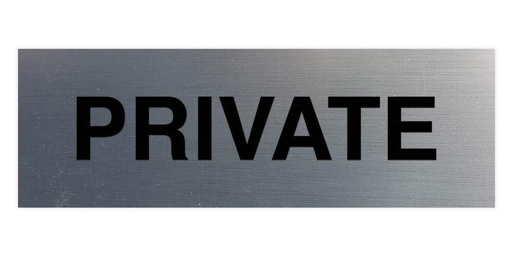 Signs Bylita Basic Private Sign (Brushed Silver) - Large 1 Pack