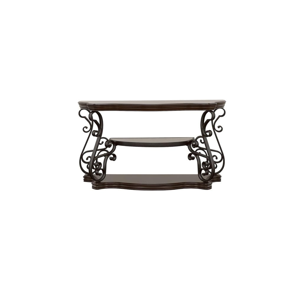 Coaster Furniture Sofa Table with Tempered Glass Top Deep Merlot 702449