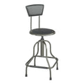 Safco Diesel Industrial Stool with Back STOOLHI BASEWBAcKPWT 3245001 (Pack of 2)