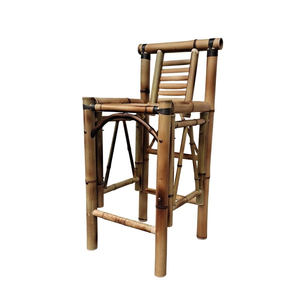 Set Of Two Bamboo Tiki Bar Stools
