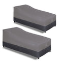 Easy-Going Waterproof Outdoor Chaise Lounge Cover, Heavy Duty Patio Lounge Chair Cover, Windproof Outdoor Furniture Cover With Air Vent 2 Pack-78Wx35.5Dx33H Inch, Gray/Dark Gray
