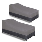 Easy-Going Waterproof Outdoor Chaise Lounge Cover, Heavy Duty Patio Lounge Chair Cover, Windproof Outdoor Furniture Cover With Air Vent 2 Pack-78Wx35.5Dx33H Inch, Gray/Dark Gray