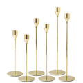 6Pcs Lemon Gold Candlestick Holders, Tall Taper Candelabra Stands fits 3/4 inch Thick Pillar Candle Stick, Elegant Decor Set for