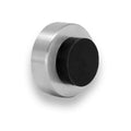 Evi | Wall Mounted Doorstop | 0.7' X 1.37' | Natural Silicone Black Rubber | Adhesive Or Screw Installation | Stainless Steel