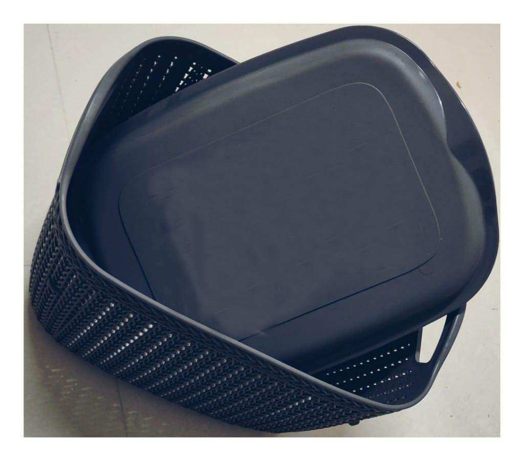 Dhairya Stylish Net Basket | Plastic For Fruit Vegetables With Lid | Kitchen Storage For Dining Table | Set Of 1