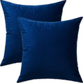 Artaimee Navy Blue Throw Pillow Covers 18X18 Pack Of 2 Velvet Sofa Bed Couch Cushion Case 45X45
