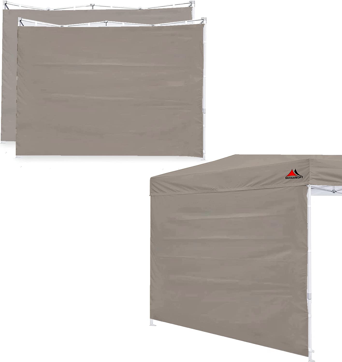 Scocanopy Sunwall For 10X10 Pop Up Canopy Frame, 3 Pack Sidewall Only (10X10, Khaki)