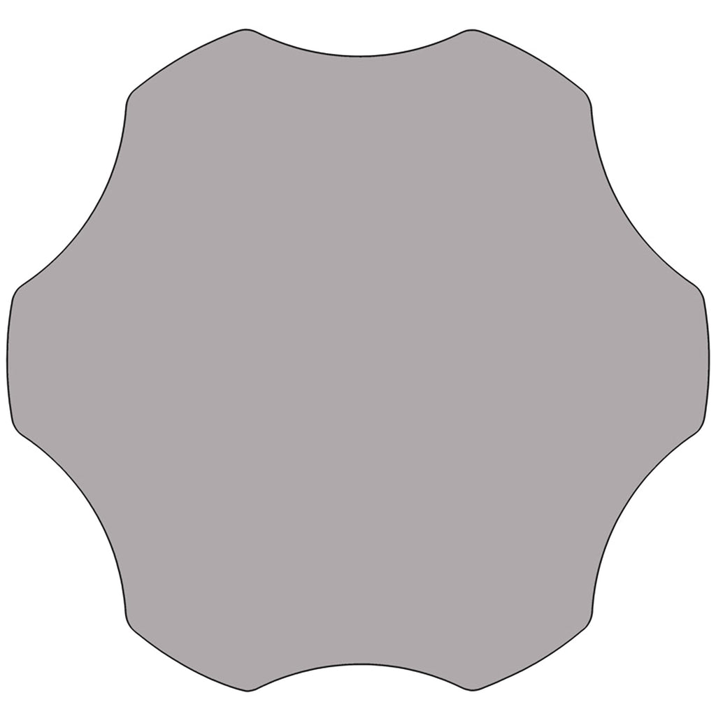 Flash Furniture Wren Mobile 60'' Flower Grey Thermal Laminate Activity Table - Height Adjustable Short Legs